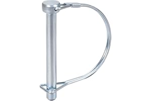 DTGN 8mm x 72mm (DxL) Shaft Locking Pin - 1Pack - Good for Farm Trailers Lawn - Carbon Steel Round Trailer Coupler Pin - Silver Tone