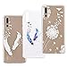 Produktbild [3 Stück] HopMore Huawei P20 Pro Hülle Silikon Transparent Durchsichtig Hüllen Clear Muster Design Bumper Ultra Slim TPU Handyhülle Kawaii Motiv One Piece Case Cover pour Huawei P20 Pro -- Blaue Feder + Weißer Löwenzahn + Weißer Feder