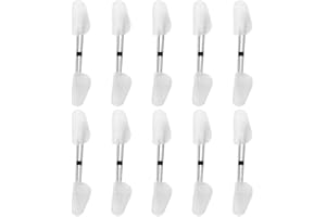 Taylor & Brown 10 Pairs of Plastic Shoe Trees Maintain Shape Shaper Shoes Footwear Stretcher Spiral Spring Transparent White Compatible for Men or Women Shoes