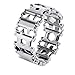Produktbild Herren Armband 29 In 1 Multi Outdoor Armband Edelstahl Wearable Tread Multifunktions Armband Schraubendreher Werkzeug (Farbe: Silber)