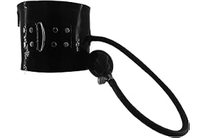 Svart gummi latex uppblåsbar krage för män och kvinnor, med dragkedja på baksidan, lämplig för nyhet latex klubb cosplay kostymer, Svart, S