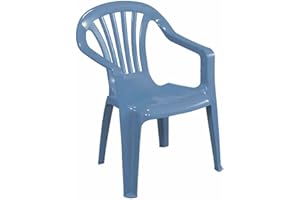 PRO GARDEN Silla de jardín apilable para niños, Made in Italy, 37x37x52 cm, Color Azul Claro