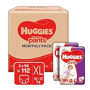 Huggies Wonder Pants Diapers Monthly Pack, Extra Large (112 Count)