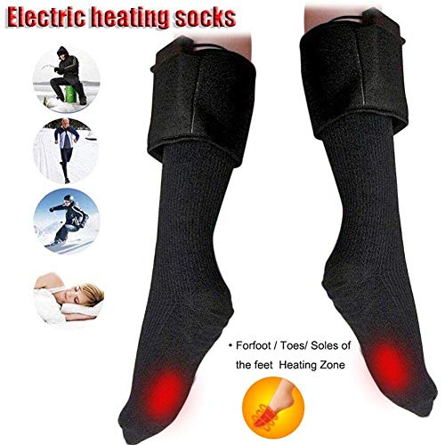 Preisvergleich Produktbild XGZ Beheizte Socken, Batteriebetrieben Winter Fußwärmer Elektrische Warm Thermo-Socken Baumwolle Erwärmung für Damen und Herren Outdoor Ski