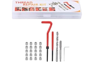 Joyzan Kit Réparation Filetage 25 Pièce, Insertion M7 Boîte Plastique Transparente Machine Traitement Rangement Alliage Ferreux Insert Fileté Reparation Filet Rapporté Type Autobloquante Usinage