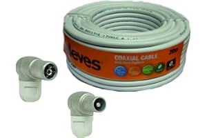 TECNOVOZ Kit rollo cable Televes de 20Mt 435501 + 6x Conectores antena Televes (3 Macho+ 3 Hembra)