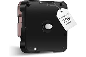 DEEWISH 12888 Mécanisme d'Horloge à Quartz Super Silencieux, Longueur de Tige 0,6-150,6 cm, Moteur d'Horloge Murale, Pièces Fonctionnant à Piles (Sans Aiguilles)
