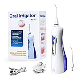 Oral Irrigator Dental Flosser, Air Floss Portable Rechargeable Water Flosser 3-Mode High Capacity Water Tank Rechargeable Battery Design Portable Dental Irrigator Air Pressure Cleaner (Blue)