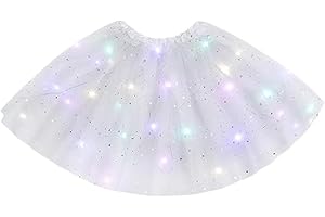 WKPBJX Light Up Tutu Skirts for Women, Tutu Skirts for Women, Light Up Tutu Sequins Stars Skirt, for Halloween Carniva Fancy Dress Christmas Party Costume
