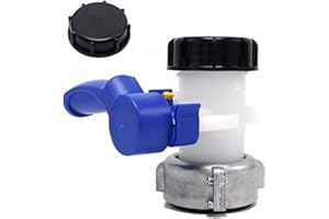 CABINA HOME IBC Wassertank Adapter Universal Klappenhahn Wassertank Schlauchanschluss Auslaufhahn Adapter Für Wassertank Ablasshahn,Regentonne,Kanister,Container (62mm)
