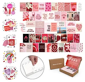 Decor & More - Peel-N-Stick Paper Wall Collage Kit for Girls Room D?cor || Room Decor Photo Collection for Women || Wall Posters Kit for Free Spirited Women