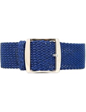 DaLuca Uhrenarmband, geflochtenes Nylon-Perlon, polierte Schnalle, 22 mm, Marineblau