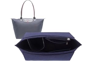 Lckaey purse organizer insert for Longchamp le pliage large tote organizer insert felt organizer 1028navy blue-M AG