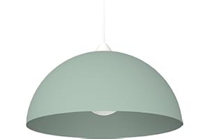 L+ lampadario soggiorno a sospensione, cameretta bambini, lampadario cucina moderno, camera da letto, in metallo, forma mezza sfera (Verde Iceberg, 40cm)