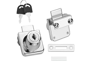 SNAGAROG 2 Pack Glass Cabinet Lock, Single Glass Door Locks Showcase Lock Furniture Lock Display Cabinet Replacement Locks Cam Security Lock with Keys for Door Cabinet Mailbox Drawer Cupboard