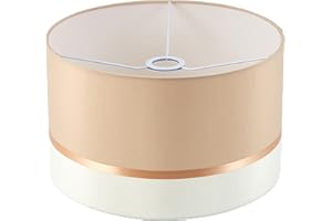 Abat-Jours À Deux Couleurs 50cm Beige Pour Lampes De Table suspension de Sol Pour Salon Chambre, E27 & E14 Max 60W Par Stella & Mag Creative