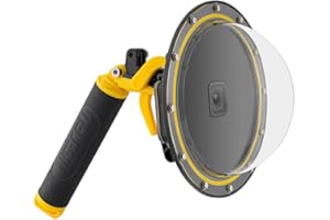 AuyKoo Puerto de Domo para GoPro Hero 7/6/5 Black/2018, Alojamiento Impermeable Buceo Cubierta de Lentes para GoPro Hero 7/6/5 Black/2018, GoPro Burbuja Agarre Flotante Subacuática Carcasa Accesorios