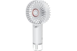lineno Pulvérisation Portatif,Mini Ventilateur Portatif Rechargeable par USB - Refroidisseur d'air de Poche à main pour Camping,Bureau,Extérieur,Voyage (Blanc)