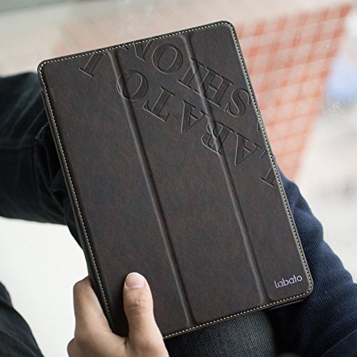 Labato® *Premium* Schutzhülle für Apple iPad Air Tasche Hülle Case iPad Air 1 Smart Cover iPad Air Tasche Hülle Case Schale Etui iPad Air Tasche Unterstützt Sleep / Wake Funktion Hülle in dunkelbraun Lbt-ID6-02N24 - 3