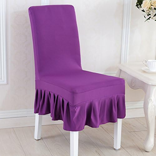 Pure color skirt hotel seat cover One-piece spandex chair covers Computer desk stool cover Dining room chair covers-I