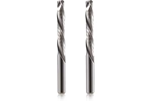 TRVOXVIQ Fresa CNC da 6 mm, 2 pezzi, fresa elicoidale a 2 flauto, lunghezza di taglio 25 mm, punte per trapano CNC, fresa elicoidale VHM, fresa per acrilico, compensato, piastra di densità, PVC
