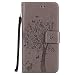 Produktbild Nancen Wallet Case Tasche Hülle für Samsung Galaxy J5(2017) Flip Schutzhülle Zubehör Lederhülle mit Silikon Back Cover PU Leder Handytasche im Bookstyle Stand Funktion , Schmetterling Schnalle Magnet , Baum und Katze Muster Flip Funktion Kartenfächer Etui Schale ,Schütze Dein Telefon