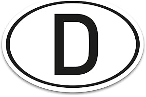 ‎ISECUR D Aufkleber Länderkennzeichen Deutschland Schwarz & Weiß Sticker - 17,5 x 11,5 cm DIN genormt - PKW LKW Wohnmobil Auto - verpflichtend außerhalb der EU - kfz714