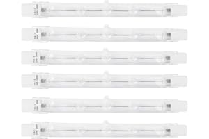 LedWekei Bombillas halógenas, bombilla halógena T3 r7s 118 mm 120 w, bombilla tipo J t3, luz blanca cálida 2700 K, bombillas halógenas de doble extremo (paquete de 6)
