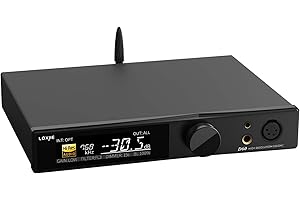 LOXJIE D60 Audio DAC & Wzmacniacz słuchawkowy, w pełni zbalansowany 6000mWx2, 6,35mm/4,4mm/XLR/RCA, wyjście ES9039MSPRO, Bluetooth 5.1, 32bit 768kHz DSD512 MQA-CD (czarny)