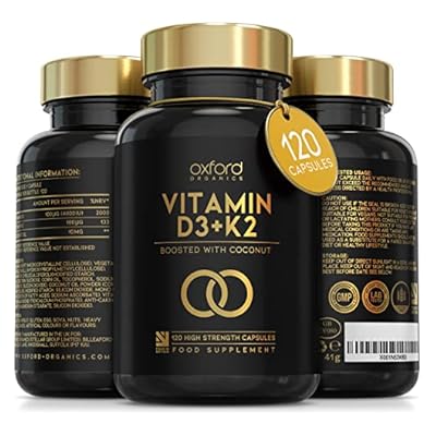 Vitamin D3 K2 Capsules - 4000 Iu Vitamin D & 100mcg Vitamin K Mk7 - Boosted With Coconut Mcts For Absorption | 120 High Strength Vitamin D And K2 Capsules | 4 Month Supply | Uk Made & Vegetarian