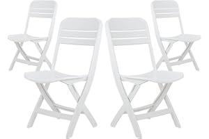 THINIA HOME Pack 4 Sillas Plegables Bliss Blancas 52x40x82cm