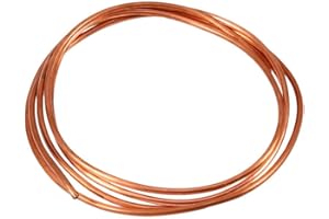 Oumefar 2m Copper Round Tube Smooth Soft Coil Refrigeration Tubing Pipe Brass Material Industrial Metal Tubing for Heat Exchange OD 4mm X ID 3mm