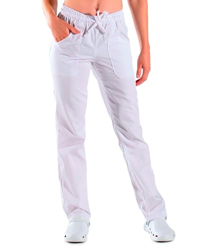 Pantaloni Da Chef In Cotone E Poliestere - Bianco/Azzurro Con Personalizzazione