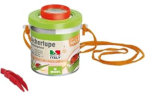 moses. Expedition Natur Becherlupe mit Band, Mit 2- und 4-Fach Vergrößerung, Lupendose zur Beobachtung von Insekten oder Blättern, Vergrößerungsbecher für Kinder