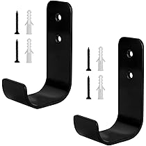 Lot De 8 Crochets Muraux Robustes - Supports Garage Et Jardin, Crochets Doubles Pour Outils Et Échelles, Acier Carbone Noir