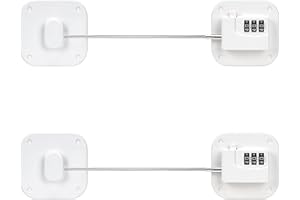 TINGJS Kühlschrank Schloss für Kindersicherung Kühlschrankschloss Ohne Bohren Waschmaschinen Schloss mit Code für Schränke Fenster Kleiderschränke weiß 2 Stück