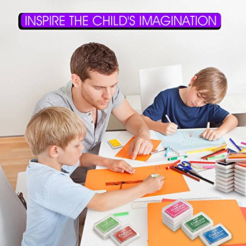 Stempelkissen Set, Aodoor Stempel Tinte fuer Papier Handwerk Stoff, Stamp Pad Fingerdruck für Scrapbook, Malerei Hochzeit Kinder Geburtstags-Gastgeschenke – 12 Farben - 5