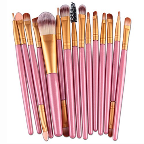leisial 20pcs Bürsten Set-Augen Schönheit Werkzeug Kit Foundation Staub Pinsel Bürste Augenbrauen-Pinsel Augen Make-up Pinsel Rosa + schwarz 19.5*2.0*0.5cm Schwarz - 8