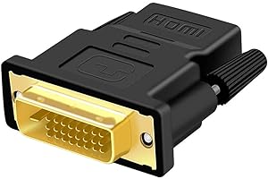 SZJUNXIAO Adattatore DVI su HDMI, Bidirezionale Adattatore da HDMI a DVI-D F/M Adattatore DVI - HDMI 1080p Full HD con Connettori Placcati Oro