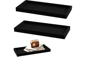 FENGQQKJ Bandeja decorativa para baño, bandeja decorativa, bandeja de silicona, bandeja de almacenamiento negra, rectangular, bandeja para joyas, organizador, bandeja para fregadero, dispensador de jabón