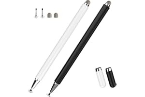 SANGFUN Stylos Tactiles Magnétique 2 en 1 Stylet pour Tablettes Tactiles,Stylet Capacitif Haute Sensibilité,Compatible avec Tous Les Tablettes/Téléphones (Pointe du Stylo à Disque*2+Pointe en Tissu Fibre*2)