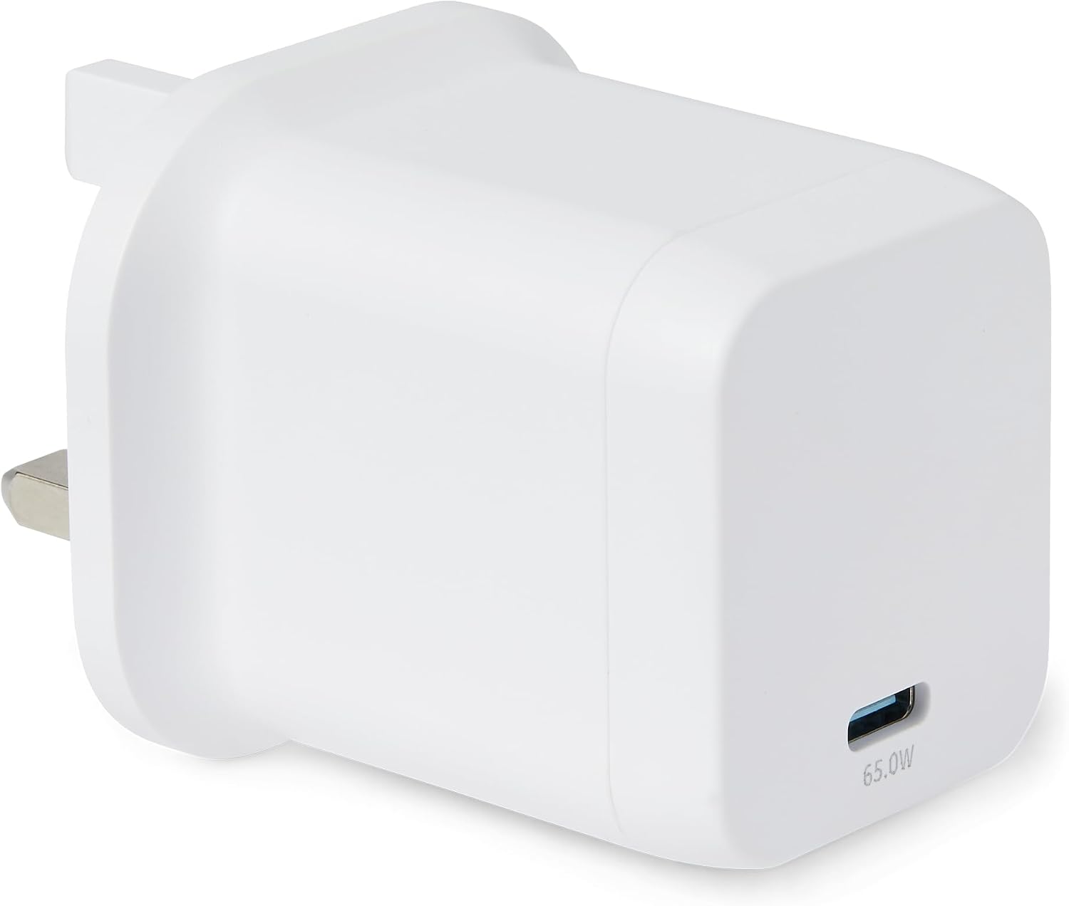 Amazon Basics Fast Charging USB C Nano GaN Wall Charger, 65W 1-Port PD 3.1 for Laptops, Tablets, Phones, White