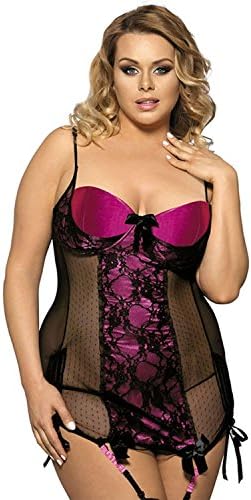 Women sexy Lace Lingerie Steel support bra Garter sexy nightgown Underwear Nightdress , 4xl