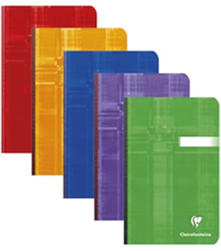 Carnets Clairefontaine Dos Toilé - Lot De 5 - 11x17 Cm, 192 Pages Petits Carreaux - Papier 90 G