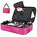Produktbild Luxspire Makeup Cosmetic Storage Bag, Portable Waterproof Double Layer Make up Case Cosmetic Pouch Travel Storage Box Toiletry Organizer Tool with Shoulder Straps, 13.58" x 9.65" - Magenta