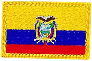 AKACHAFACTORY Patch écusson brodé drapeau equateur thermocollant insigne backpack