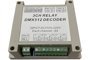 NUTBRO 3CH DMX512 - Interruptor de relé de alta tensión (110-220 V)
