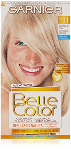 Garnier Belle Color Coloración de aspecto natural y cobertura completa de canas con aceite de jojoba y germen de trigo - Tono: Rubio Extra Claro Ceniza 111, Paquete de 3