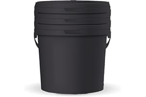 POSH Eimer mit Deckel – Schwarz, Kunststoff, lebensmittelecht, auslaufsicher, geruchsneutral, robust, stabil, luftdicht, Eimer mit Henkel (3, 5L)
