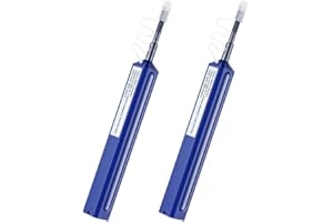 LIAYTRSS 2pcs Stylo de nettoyage de fibre optique, Nettoyeur de fibre 1.25mm pour LC/MU, Stylo de nettoyage de surface d'extrémité de fibre optique, 800 + fois nettoyages